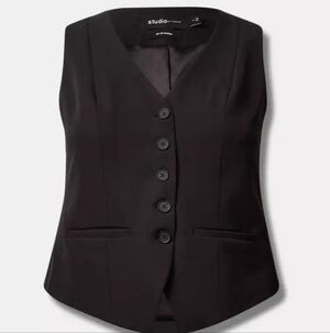 Studio Refined Crepe Tailored Vest Size 1